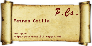 Petnas Csilla névjegykártya